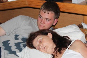 Jared just quietly sitting with his mommy 