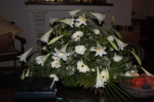 Some of Vic's flowers in church