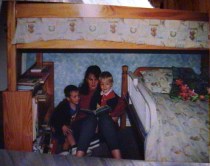 Vic reading to her boys