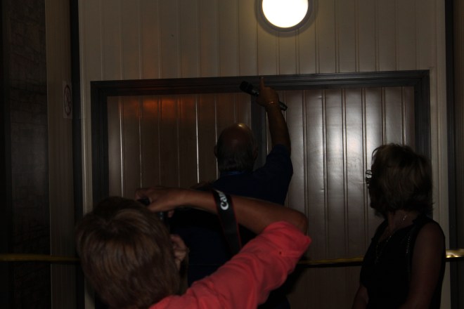 The entrance to Stepping Stone Hospice being blessed