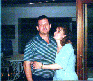 Vic hugging her late father